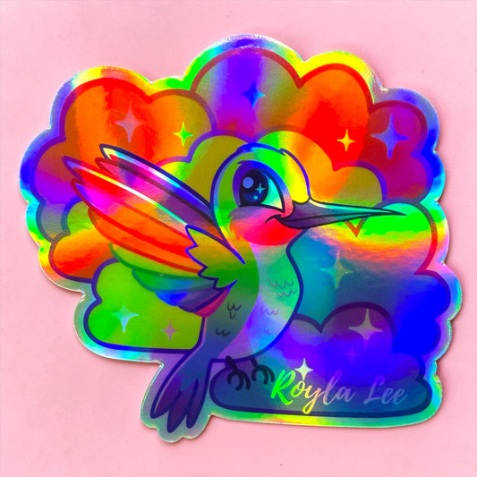 STICKER: Hummingbird Helmer Holographic Sticker